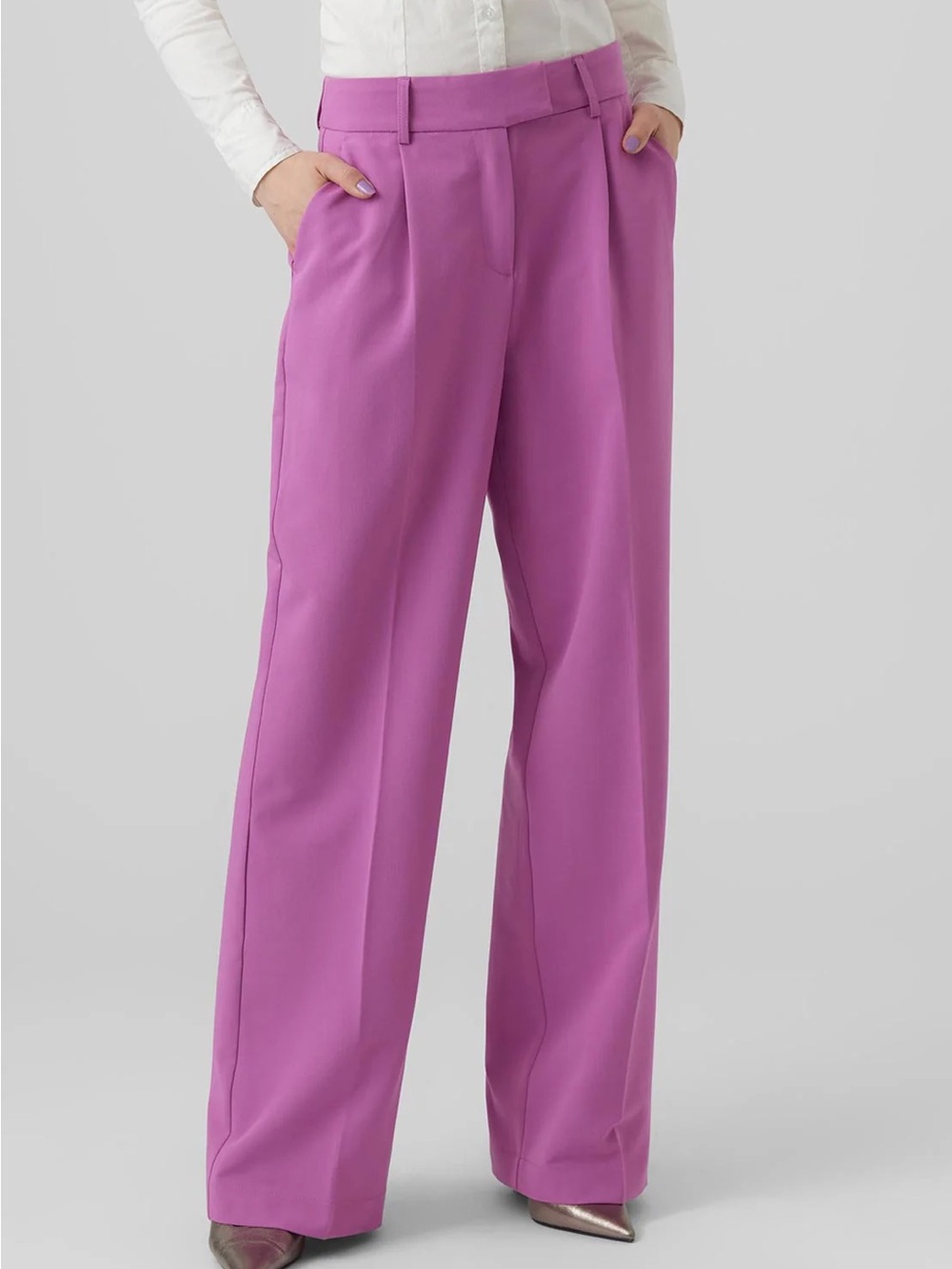 Vero Moda Zelda High Rise Wide Leg Pants Pink 44/32